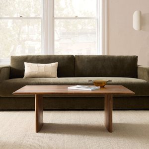 Modern Minimalist Solid Teak Wood <b>Coffee</b> <b>Table</b> Rectangular Natural Grain Wooden <b>Coffee</b> <b>Table</b> with Thick Panel <b>Legs</b> - Product Image 6