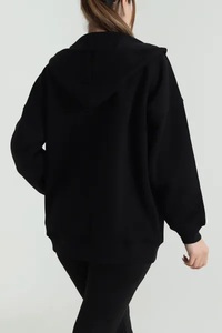 เสื้อฮู้ดผู้หญิงไซส์ใหญ่ Ever Glow กันน้ำ เป็นมิตรกับสิ่งแวดล้อม ผลิตจากโพลีเอสเตอร์/ผ้าฝ้าย ทรงปกติ สีเทาล้วน แขนยาวถัก - Product Image 6