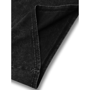 Camiseta de algodón de punto de manga corta con cuello redondo para hombre, color liso, estilo casual, lavado, oversize, streetwear, peso pesado 300g - Product Image 4