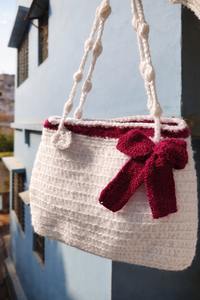 Handmade <b>Crochet</b> Storage Box-Knitted Multipurpose Jewelry Travel <b>Bag</b> with Hanging Feature Portable Design - Product Image 3