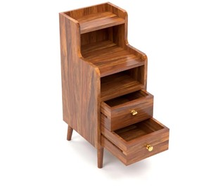 Factory Direct Solid Wood Nightstand | Bedside <b>Table</b> with Storage Drawer & Shelf | Modern Rustic Bedroom Furniture | Jodhpur - Product Image 5