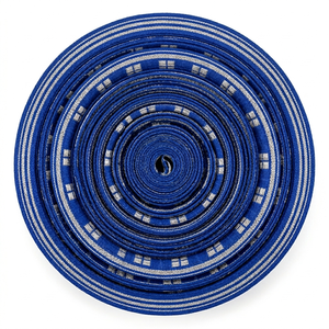 ริบบิ้นผ้าเมทัลลิกสีน้ำเงินรอยัลลายเงินขนาด 25 มม. จากนีลคามัล อินดัสทรีส์ สำหรับตกแต่งเสื้อผ้า งานฝีมือ และบรรจุภัณฑ์ - Product Image 4