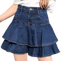 Jupe Courte Plissée en Jean Taille Haute pour Femme, Style Vintage Y2K, Tendance Streetwear, Respirante, Mi-longue