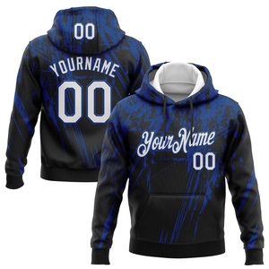 Vente en gros directe, nouvelle conception, sweat à capuche sportif personnalisé noir et blanc-royal avec motif 3D Splash Grunge Art - Product Image 1