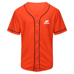 Maillot de baseball personnalisé pour équipes sportives, imprimé par transfert thermique, respirant, col en V, uniforme d'entraînement à manches courtes pour hommes, pour clubs - Product Image 1