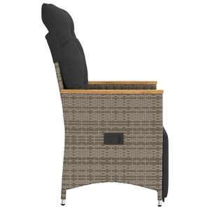 Ensemble de 2 chaises longues de jardin grises inclinables, chaises d'extérieur confortables - Product Image 5