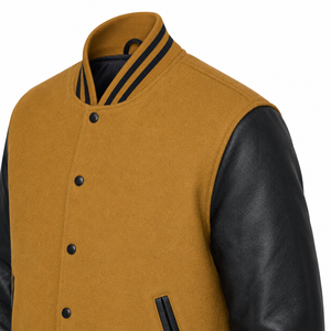 Veste universitaire d'hiver pour homme VIBE SEWN OEM, de haute qualité, chaude, respirante, en laine chenille, avec broderie, manches en cuir, écologique - Product Image 5