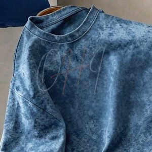 Camiseta Personalizada de Estilo Vintage, Lavada, con Cuello Redondo, Ecológica, Transpirable, de Secado Rápido, de Algodón, Informal, de Manga Corta, Holgada, para el Verano - Product Image 5