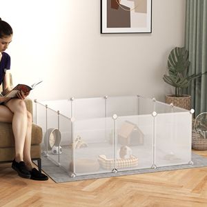 Recinto Portatile XXL a 12 Pannelli Fai-da-Te in Plastica e Alluminio per Animali Domestici, Gabbia per Conigli, Cincillà, Porcellini d'India, Uso Interno - Product Image 2