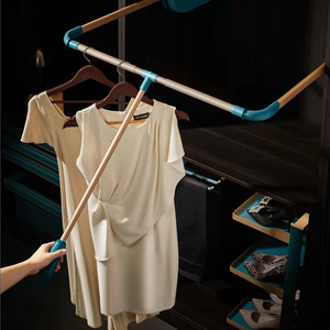 Armario de Madera Moderno Personalizado JY Project, Color Nogal Melamina, Puerta Corredera, Diseño de Vestidor Independiente para Dormitorio - Product Image 5