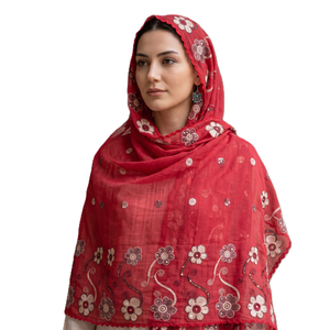 Lot de 12 châles en mousseline de qualité supérieure pour femmes, broderie florale, strass, longs, légers, respirants, pour usage quotidien - Product Image 1