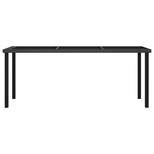 Ensemble de salle à manger en polyrotin noir 6 places, structure en acier thermolaqué, mobilier de jardin extérieur, style contemporain - Product Image 4