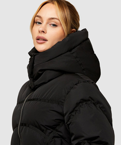 Veste d'hiver matelassée surdimensionnée personnalisée rose bébé OEM pour femmes, avec doublure en coton imprimé imperméable et capuche - Product Image 6