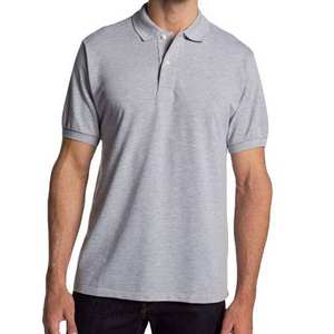 Chemise d'été à manches courtes pour homme, grande taille, en coton tricoté uni respirant, style urbain, gris chiné - Product Image 4