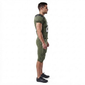 Custom Adult American Football Uniform Set Sublimation Eco-Friendly Breathable Mesh V-Neck Jersey Compression Fit <b>Pants</b> - Product Image 4