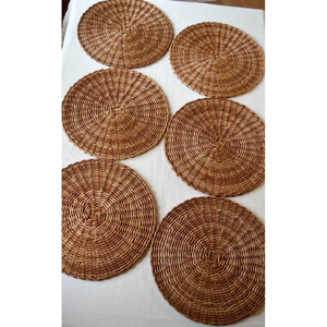 Wholesale Round Rattan Charger <b>Plate</b> Handwoven Wicker Table <b>Mats</b> Eco-Friendly Bulk Boho Placemats For Wedding Event & Restaurant - Product Image 1