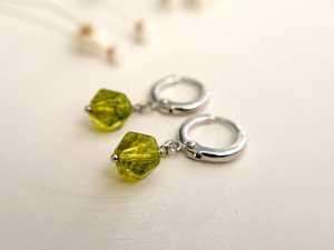 New Arrival Peridot <b>Earrings</b>, Green Gemstone <b>Earrings</b>, <b>Huggie</b> Hoop <b>Earrings</b>, Gold <b>Earrings</b>, <b>Silver</b> <b>Earrings</b>, Rose Gold <b>Earrings</b> - Product Image 1