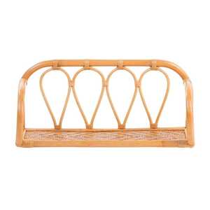High Quality Loop Pattern Rattan Kids Wall Shelf Children Furniture Natural Cane <b>Floating</b> Book Storage Organizer Wholesale - Product Image 1