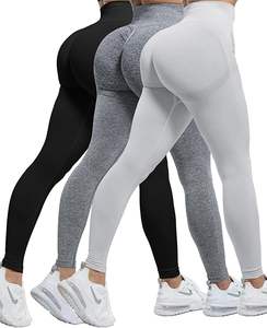 Leggings de yoga sans couture couleur bordeaux à séchage rapide pour femmes, 100% coton, taille haute, logo personnalisé, leggings pour femmes en vente - Product Image 1