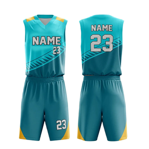 Conjunto de Uniforme de Baloncesto Sublimado Personalizado para Hombres y Jóvenes, Camisetas y Pantalones Cortos de Entrenamiento de Equipo de Tela de Malla Transpirable, Alta Calidad - Product Image 4