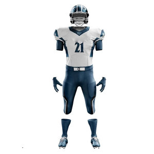 American Football Match Uniform Set with Protective Helmet and Sports <b>Socks</b> 100% Polyester Eco-Friendly Four-Way Stretch - Product Image 2