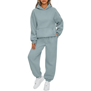 Conjunto Deportivo de Dos Piezas Reversible para Mujer, Resistente al Viento, para Invierno, de Poliéster/Algodón de Alta Elasticidad, Estilo Hip-Hop - Product Image 5