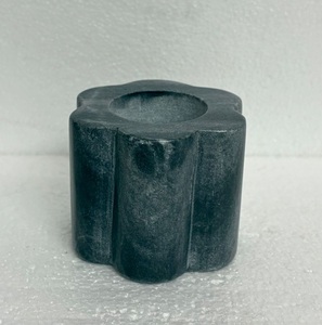 Vintage Collection Black Natural Marble Handmade Oval Shape <b>Tea</b> <b>Light</b> Holder for Dining & Living Room Decorative Use - Product Image 1