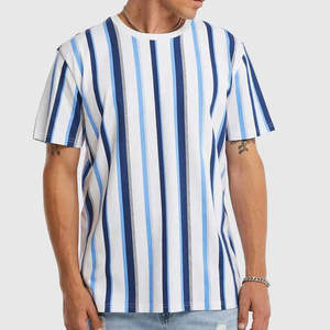 Camisetas sublimadas de polialgodón de alta calidad con estampado de rayas personalizadas. Disponibles para hombres. Camisetas de estilo moderno. - Product Image 1
