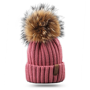 Bonnet en tricot rose pour adultes, vente chaude, prix de gros, service OEM, bonnets d'hiver, chapeaux d'hiver - Product Image 5