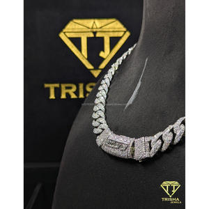 Cadena Cubana Hip Hop Personalizada con Cierre NO MOTION, Diamantes Moissanite VVS en Plata de Ley 925 por Trisha Jewels - Product Image 4