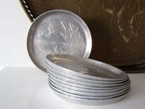 Flower Design Round Shape Metal <b>Tea</b> Coaster in <b>Silver</b> Color Plated Finished Perfect for Hotel Ware and Table Top <b>Set</b> Of 4 Pcs - Product Image 5