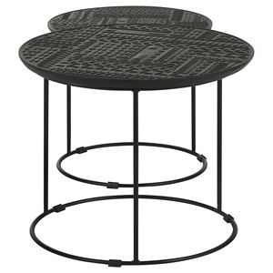 <b>Matte</b> Black 2-Piece Nesting <b>Table</b> for Living Room Elegant Furniture Set - Product Image 3