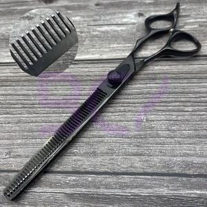 Ciseaux de coiffure professionnels de 7,5 pouces, noirs, multi-usages, haute qualité, nouvelle arrivée, sur mesure, pour salon - Product Image 2