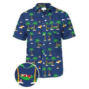 เสื้อเชิ้ตฮาวายชายหาดแขนสั้นลายพิมพ์สำหรับผู้ชาย สวมใส่สบาย ระบายอากาศได้ดี น้ำหนักเบา เหมาะสำหรับวันหยุดพักผ่อนฤดูร้อน - Product Image 5