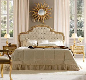 Livraison Gratuite Kiky Home Furniture BD-LUX01 Lit King Size Luxe en Bois de Mahagoni Massif Rembourré Ensemble de Chambre à Coucher Européen Antique Sculpté - Product Image 2