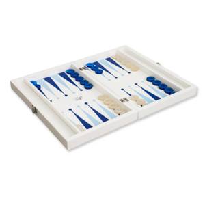 Luxury Light Blue <b>Backgammon</b> Board Game <b>Set</b> with Durable <b>Backgammon</b> with Complete Accessories and Checkers Perfect for Gifting - Product Image 3