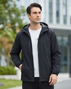 Chaqueta Unisex con Capucha y Cierre Frontal, Cortavientos, de Lona, Estilo Deportivo Urbano, Color Sólido, Ropa Exterior de Poliéster, Ropa de Invierno - Product Image 4