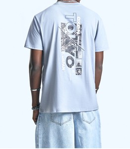Trendy Fashion Oversized <b>Stand</b> Twill T-Shirts <b>Drop</b> Shoulder Men's Solid Color Digital Printing Custom OEM ODM Manufacturer - Product Image 2