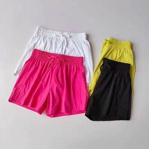 Women's Casual Sporty High Waist Canvas Knitted Shorts Floral Print Quick Dry Drawcord Closure Cotton Blend Loose Fit <b>Athletic</b> - Product Image 4