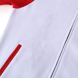 เสื้อแจ็คเก็ตฟลีซวาร์ซิตี้สีขาวแบบกำหนดเองสำหรับผู้ชาย - เสื้อโค้ทบอมเบอร์แบบกลับด้านได้ กันน้ำ พร้อมปักอักษรเชนิลล์ตามสั่งสำหรับผู้ชาย - Product Image 3