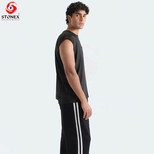 Débardeur pour homme en polyester et élasthanne, extensible, à séchage rapide, sans manches, respirant, pour l'entraînement et la course à pied - Product Image 3