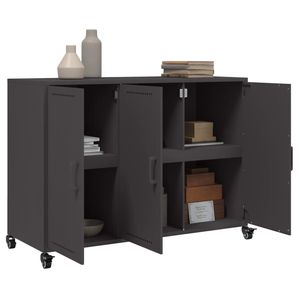 Aparador Mediano Negro, Diseño Rectangular de Acero Laminado en Frío - Product Image 5