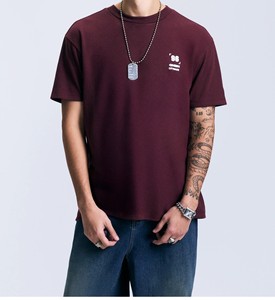 Camisetas de Moda Oversize con Hombros Caídos y Estampado Digital de Color Liso para Hombre, Fabricante OEM ODM Personalizado - Product Image 6