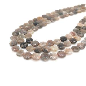 Pendentif en pierre gemme naturelle de qualité supérieure, rondel facetté de 8 mm en pierre de soleil noire, vente en gros, bijoux à la mode - Product Image 3