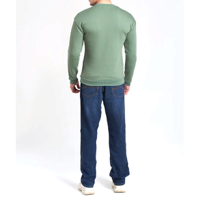 <b>Men</b> sweatshirt <b>pullover</b> crewneck soft cotton fleece long sleeve relaxed fit casual streetwear winter wear and online sale - Product Image 2