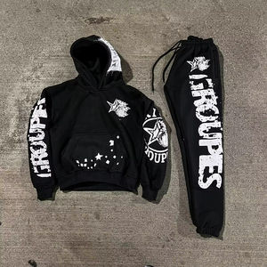 ชุดวอร์มกีฬาผู้ชาย เสื้อแจ็คเก็ตซิป กางเกงจ็อกเกอร์ ชุดลำลองสำหรับออกกำลังกาย ขายส่ง OEM รับทำโลโก้ ชุดวอร์มผู้ชายแบบสองชิ้น - Product Image 5