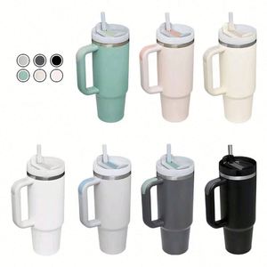 40oz Tumbler With Handle Double Wall Vacuum Insulated 40 <b>oz</b> Tumblers Cups Tumbler Travel <b>Mug</b> - Product Image 2
