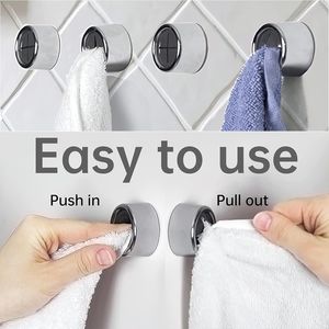 Ensemble de 3 crochets pour serviettes de cuisine en chrome de qualité supérieure, installation facile, crochets muraux pour serviettes de toilette, crochets pour peignoirs - Product Image 4