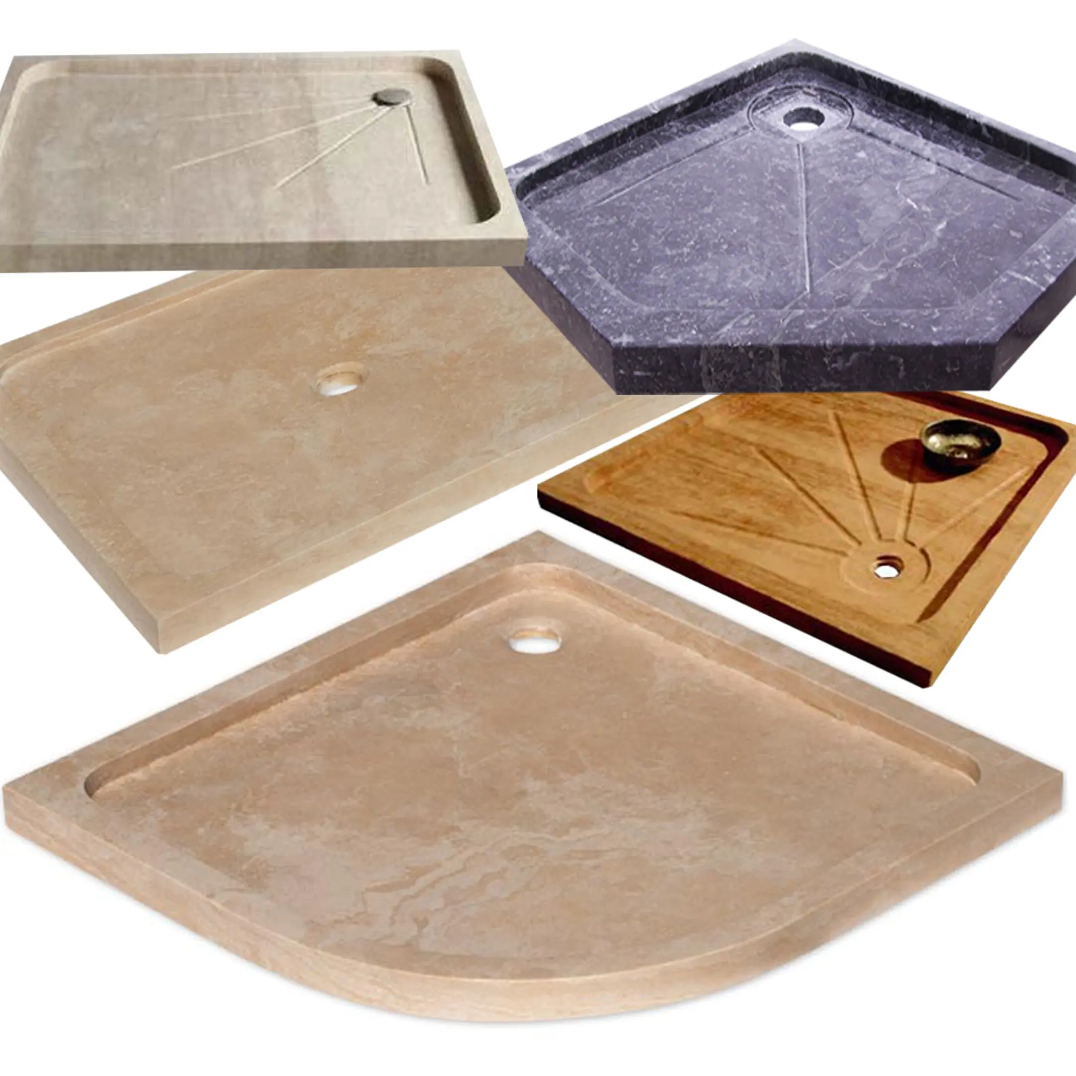Natural Stone Shower Tray Made in Turkey Factory Stone Hotel Home Bathroom Accessories Customize Rectangular Shaped Stone