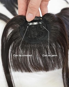 2025 Extensiones de cabello con flequillo con clip sin costuras naturales más vendidos Colores negros Cabello humano Remy virgen 100% - Product Image 3